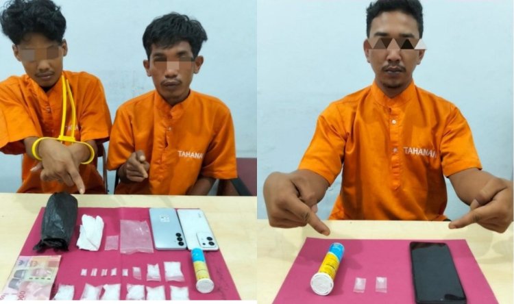 Sita 38,27 Gram Sabu, Polsek Kampar Tangkap Tiga Pelaku Narkoba Di Desa Sendayan