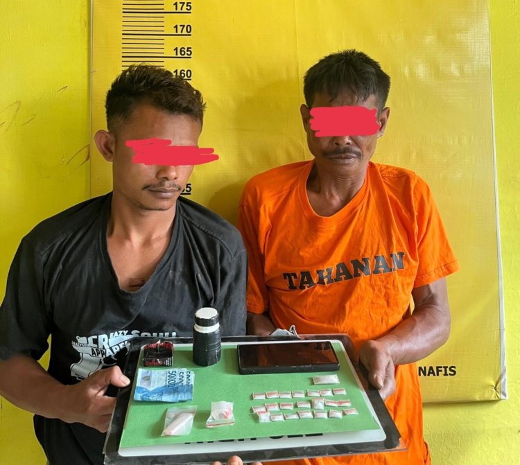 Bongkar Jaringan Narkotika Antar Desa, Polres Inhu Amankan 2 Orang Pelaku Di Perkebunan Sungai Lala