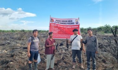 1 Hektare Lahan Di Bangko Pusako Terbakar Akibat Putung Rokok, Polres Rohil Amankan Pemilik Lahan