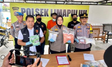 Kurir Narkoba Dibekuk Di Pekanbaru, Polsek Lima Puluh Sita 6 Kg Sabu Dan 6.300 Butir Ekstasi