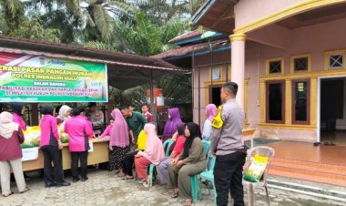 Warga Antusias Serbu Pasar Pangan Murah, Beras Polres Inhu Ludes Dalam Satu Jam