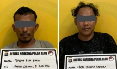 Bawa 2 Kg Sabu Dari Bengkalis. Polda Riau Berhasil Amankan 2 Kurir Narkoba Di Dumai