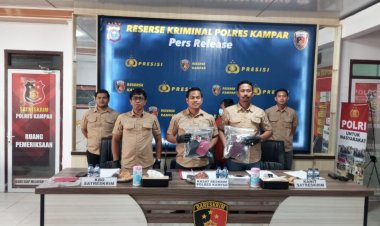 Gelar Konferensi Pers, Polres Kampar Bongkar 2 Kasus Pencurian Dan 1 Kasus Pencabulan