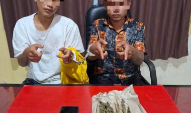 Edarkan Ganja Kering, Polres Kuansing Ciduk Dua Pelajar Di Desa Bukit Raya