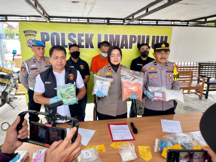 Kurir Narkoba Dibekuk Di Pekanbaru, Polsek Lima Puluh Sita 6 Kg Sabu Dan 6.300 Butir Ekstasi