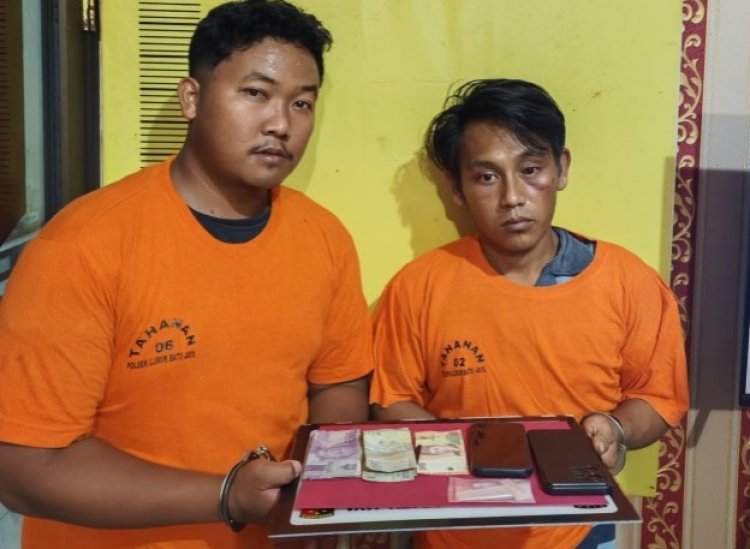 Sita 1,15 Gram Sabu, Polsek Lubuk Batu Jaya Inhu Tangkap Dua Pengedar Di Desa Pontian Mekar