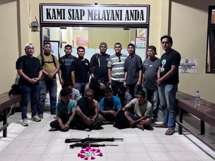 Bongkar Komplotan Pencuri Ternak Bersenjata Api Rakitan, Polsek Seberida Berhasil Amankan 7 Orang Pelaku