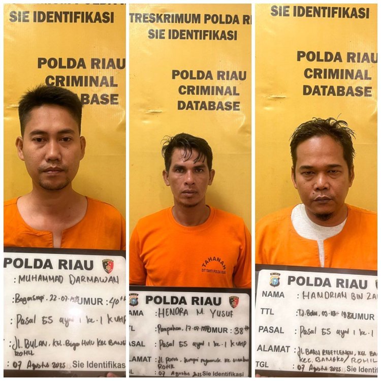 Salahgunakan Surat Rekomendasi Nelayan, Polda Riau Tangkap 3 Pelaku Penyelewengan BBM Subsidi Di Rokan Hilir