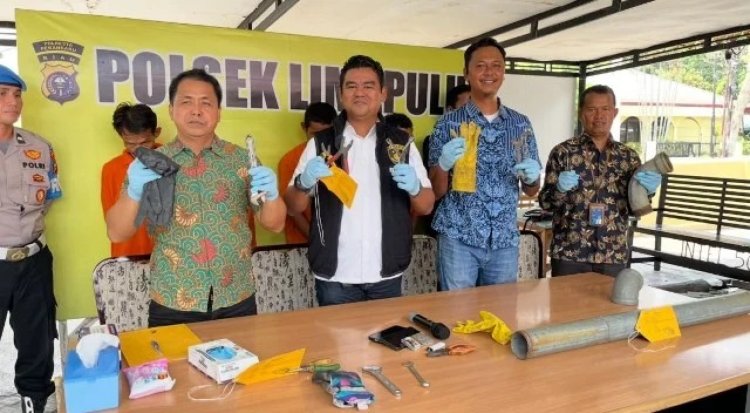 Kurang Uang Untuk Beli Narkoba, Polresta Pekanbaru Tangkap Komplotan Pencuri Kabel Tembaga PLN