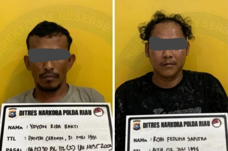 Bawa 2 Kg Sabu Dari Bengkalis. Polda Riau Berhasil Amankan 2 Kurir Narkoba Di Dumai