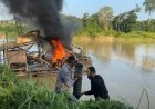 Jaga Kelestarian Lingkungan Desa Pantai, Polsek Kuantan Mudik Musnahkan Dua Rakit PETI
