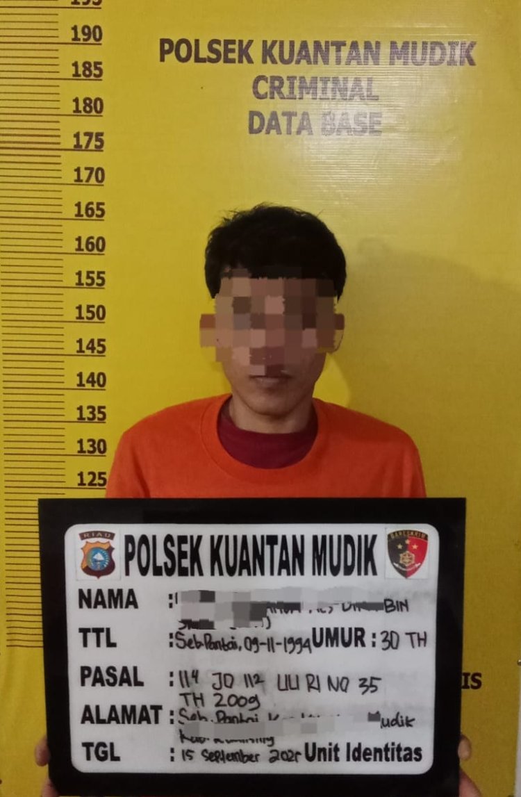 Amankan 5 Paket Narkoba Siap Edar, Polsek Kuantan Mudik Tangkap Pengedar Sabu Di Desa Seberang Pantai