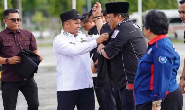 Gelar Apel Kebangsaan Pekerja Buruh, Pemprov Riau Luncurkan Satgas PHK