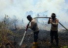 Karhutla Terpantau Di Kuala Kampar, Polres Pelalawan Dan MPA Berjibaku Lakukan Pendinginan
