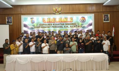 Perkuat Sinergi Jaga Kamtibmas, Kapolres Kuansing Gelar Coffee Morning Bersama Insan Pers