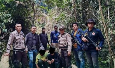 Jaga Kelestarian Hutan Di SM Rimbang Baling, Polsek Singingi Hilir Berhasil Amankan Dua Pelaku Ilegal Logging