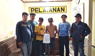Babak Belur Usai Diamuk Massa, Dua Pencuri Bibit Sawit Diamankan Polsek Kuantan Hilir