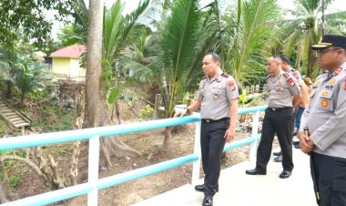 Jelang Diresmikan Oleh Kapolri, Kapolda Riau Tinjau Progres Jembatan Merah Putih Presisi Di Kampar
