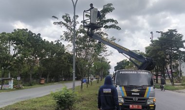 Sempat Jadi Keluhan Warga Karena Padam, Dishub Pekanbaru Pasang Kembali 3 PJU Di Jalan SM Amin