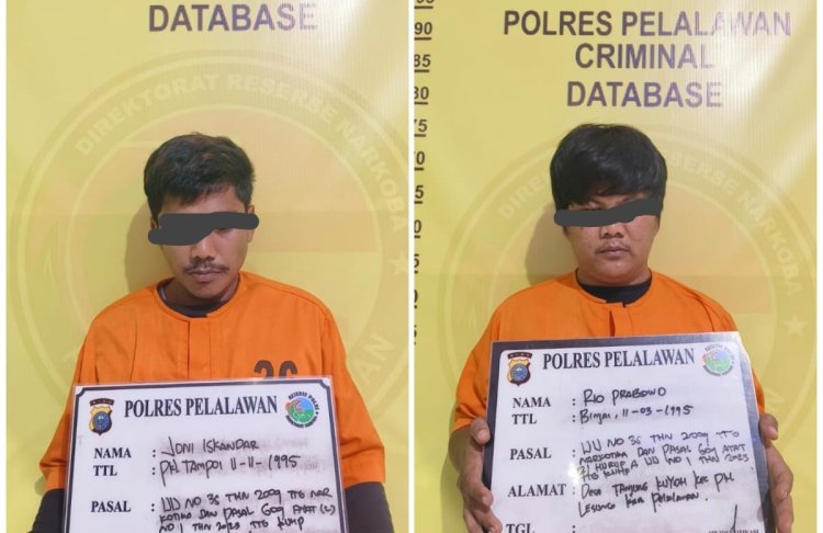 Kantongi 25 Gram Sabu, Polres Pelalawan Amankan Dua Orang Tersangka