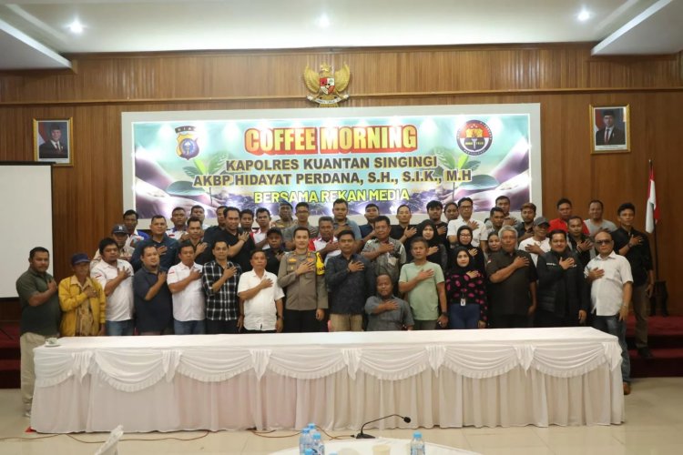 Perkuat Sinergi Jaga Kamtibmas, Kapolres Kuansing Gelar Coffee Morning Bersama Insan Pers