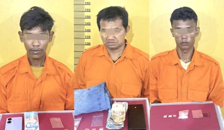 Bongkar Jaringan Narkoba Di Rengat Barat, Polres Inhu Amankan Tiga Tersangka