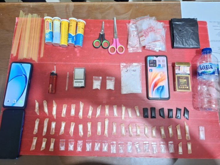 Bongkar Peredaran Narkoba Di Singingi, Tim Elang Polres Kuansing Amankan Barang Bukti Sabu Seberat 64,66 Gram