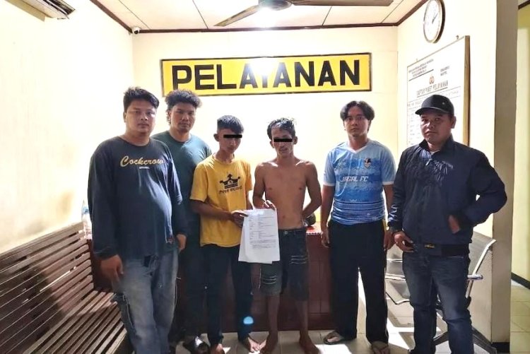 Babak Belur Usai Diamuk Massa, Dua Pencuri Bibit Sawit Diamankan Polsek Kuantan Hilir