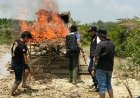 Operasi PETI Di Gunung Kesiangan, Polsek Benai Musnahkan Dua Rakit Tambang Ilegal