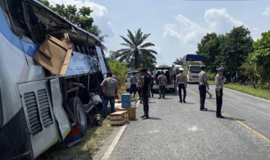 Tragedi Maut Pangkalan Lesung, 4 Penumpang Bus PMH Meninggal Di Tempat