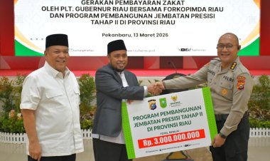 Pembangunan Jembatan Merah Putih Presisi Tahap II, Baznas Riau Salurkan Bantuan Rp3 Miliar