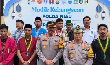 Mudik Kebangsaan 2026, Kolaborasi Polda Riau Dan Mahasiswa Berangkatkan 160 Pemudik Ke Sumbar–Sumut
