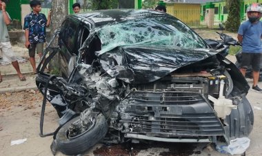 Kecelakaan Maut Bus TAM Vs Mobil Calya Di Jalan Yos Sudarso Pekanbaru, Anak 9 Tahun Meninggal Dunia