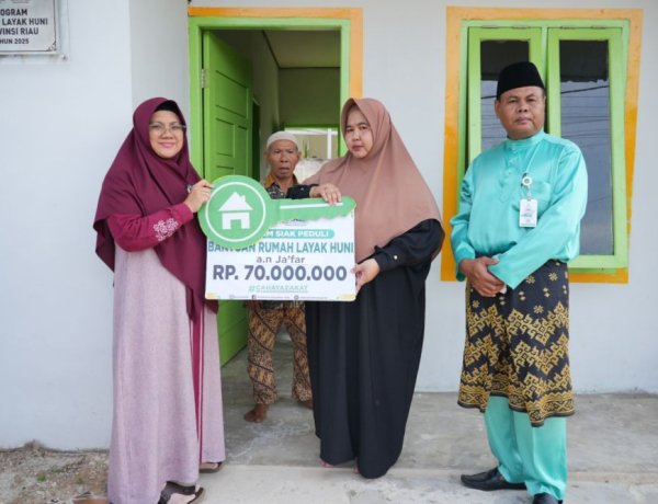 Kolaborasi Baznas Riau Dan Pemkab Siak, Warga Rempak Terima Rumah Layak Huni