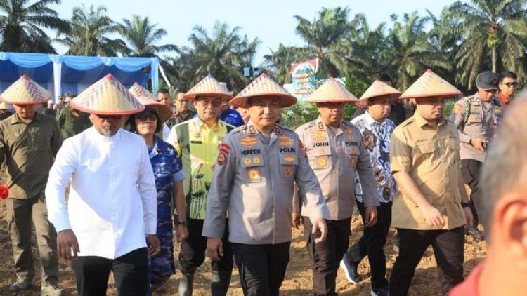 Dorong Ketahanan Pangan Nasional, Polda Riau Optimalkan 40 Hektare Lahan Sawit Replanting Di Pelalawan