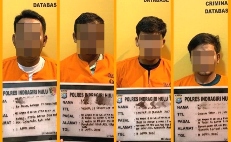 Bongkar Jaringan BBM Subsidi Ilegal, Polres Indragiri Hulu Tangkap 4 Pelaku Di Seberida