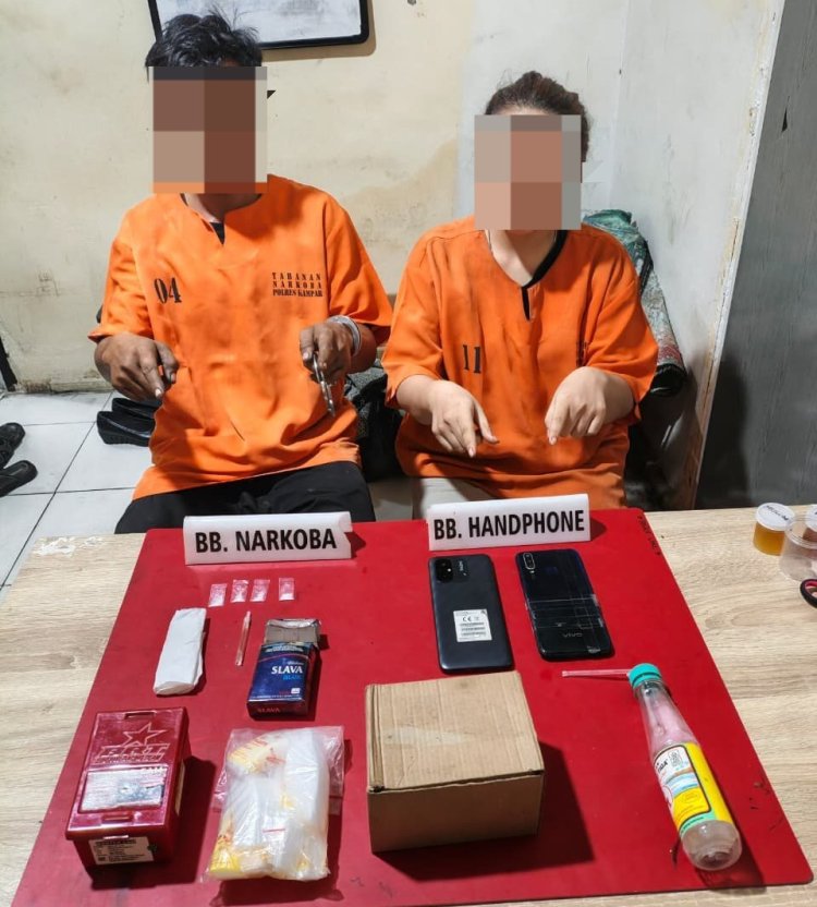 Bongkar Peredaran Narkoba Di Tambang, Polres Kampar Amankan Sepasang Kekasih