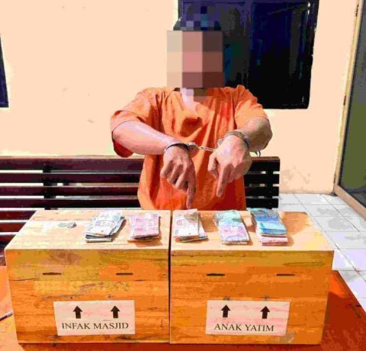 Kepergok Curi Kotak Infak Masjid Al Faruq, Pria Asal Tarai Bangun Diamankan Polsek Tapung