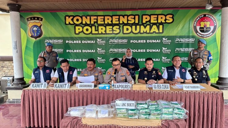Bongkar Peredaran Narkoba Di Dumai, Polisi Sita 27 Kg Sabu Dan Amankan Tiga Tersangka