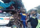 Diduga Sopir Alami Microsleep, Bus Pelangi Tabrak Truk Di Tol Permai, Dua Penumpang Tewas