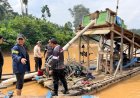 Meski Sempat Dilempari Batu, Tim Gabungan Tetap Musnahkan Rakit Emas Ilegal Di Sungai Kuantan