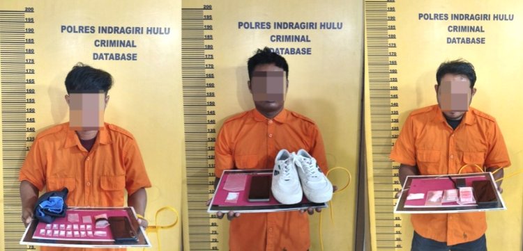 Bongkar Dua Sarang Narkoba Di Inhu, Polsek Pasir Penyu Ringkus Tiga Pengedar Dan Sita 11,31 Gram Sabu