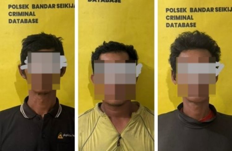 Terpantau Drone PT PMBN, Tiga Pria Kepergok Curi Sawit Di Bandar Sei Kijang