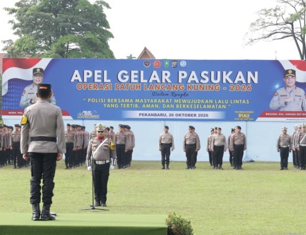 Gelar Apel Operasi Patuh Lancang Kuning 2026, Polda Riau Kerahkan 971 Personel Untuk Tekan Angka Kecelakaan